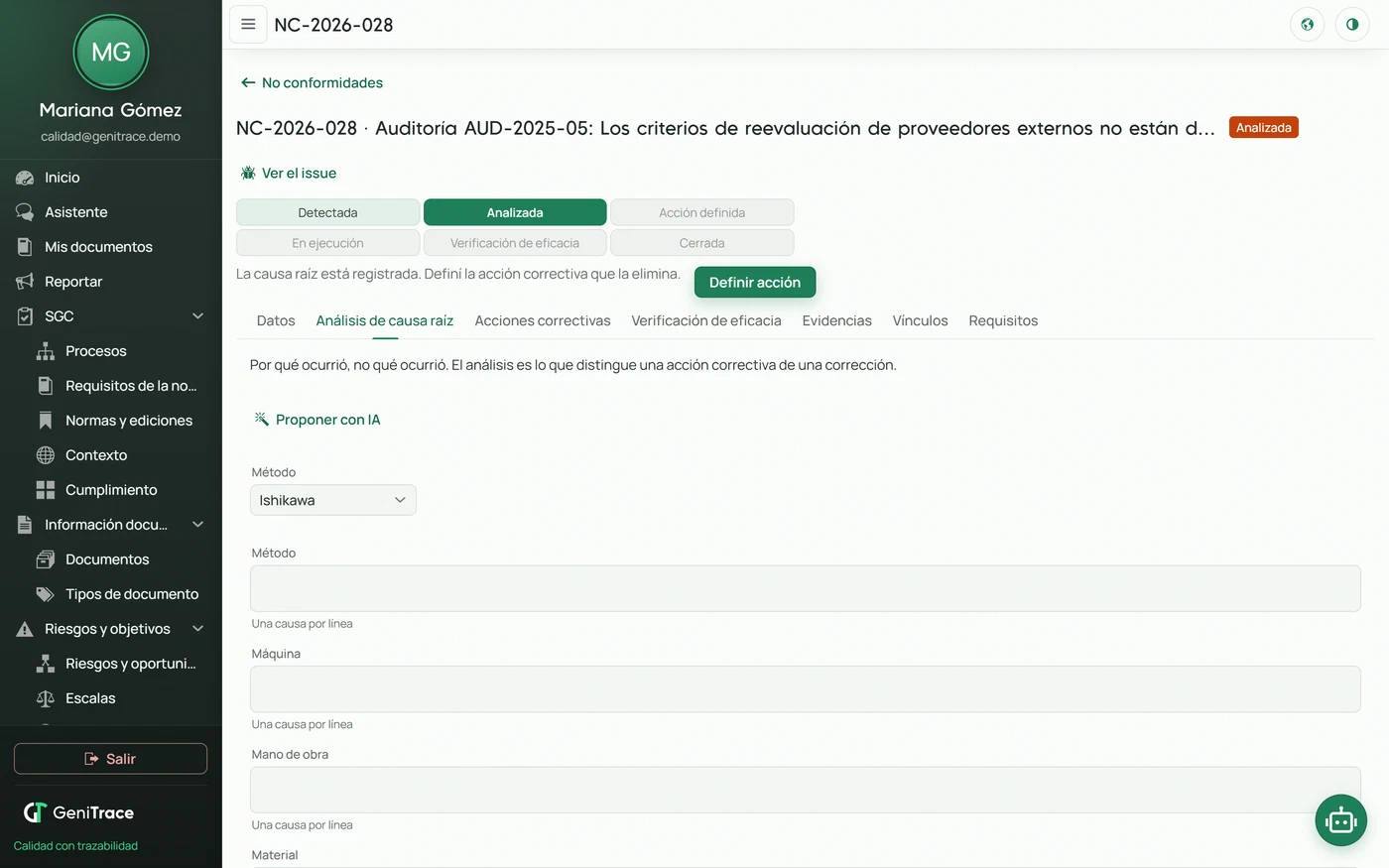 Root cause analysis · NC-2026-028
